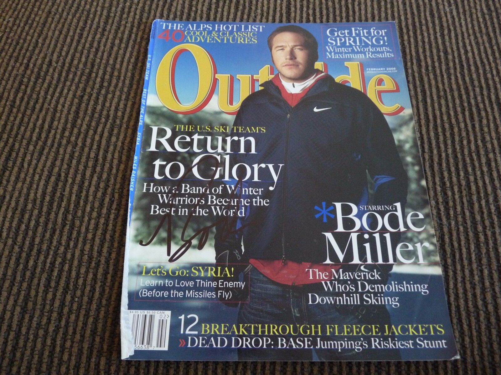 Bode Miller Signed Autographed Outside Magazine Cover Photo Poster painting PSA Guaranteed