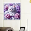 Cats And Flowers-Full Round Diamond Painting 30*30CM