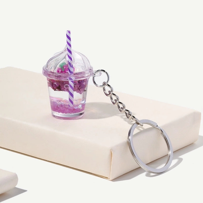 Minimalist Color Block Arylic Metal Women’s Keychain