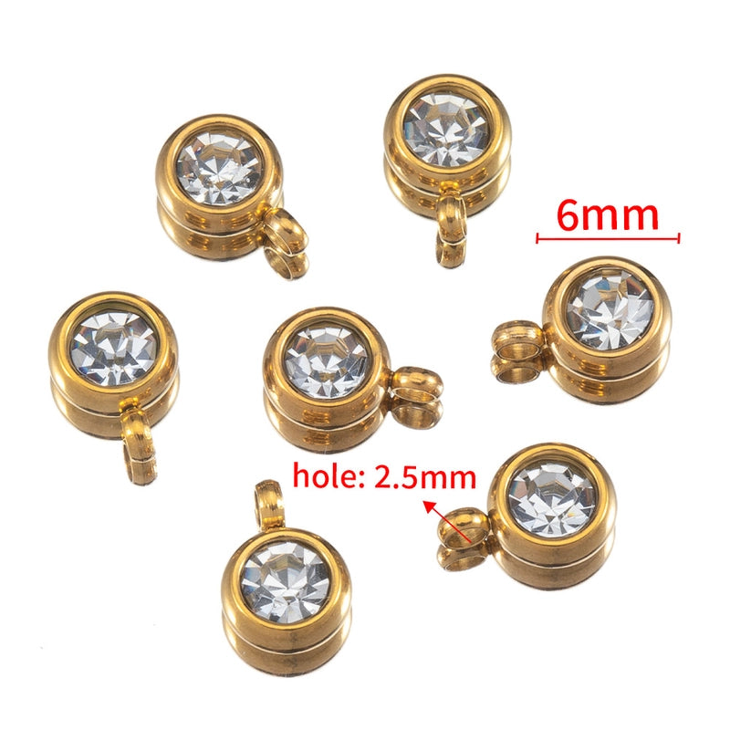 20 PCS/Package Diameter 6 Mm Plastic Resin Zircon Geometric Pendant