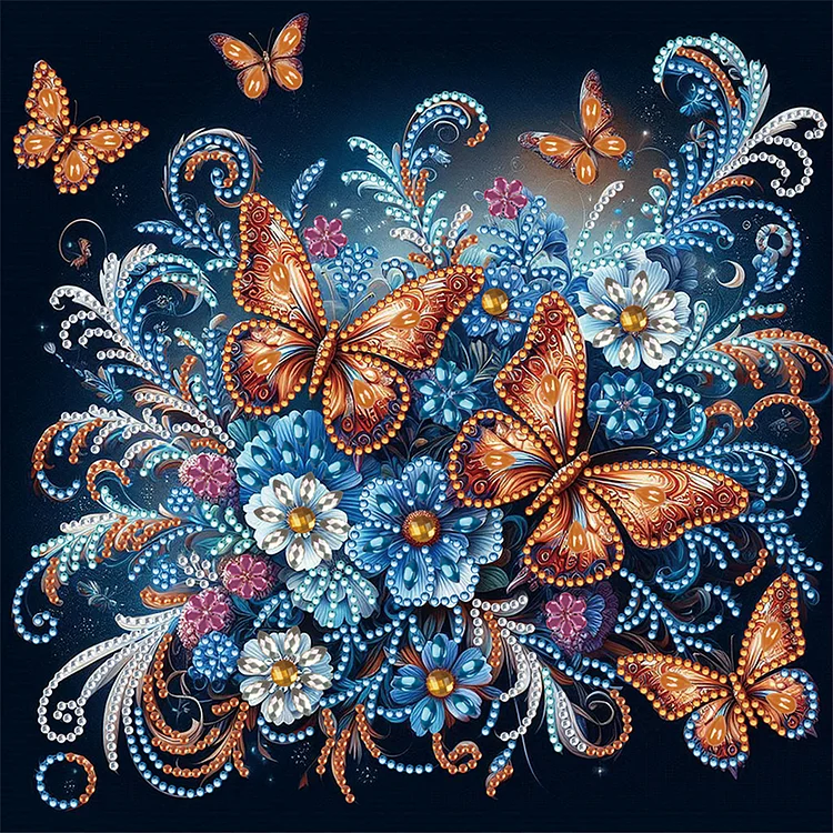 Butterfly 30*30cm (Canvas) Special Shaped Drill Diamond Painting gbfke