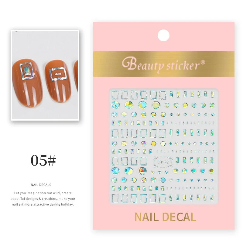 1 Sheet New Roman English Alphabet Number 3D Nail Stickers Christmas Animals iridescent Gold Silver Word Small Letters Nail