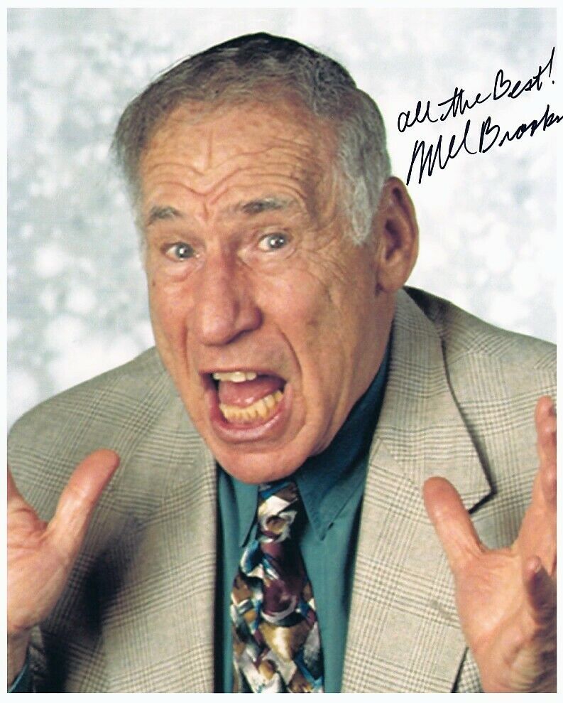 MEL BROOKS hand-signed FUNNY COLOR CLOSEUP 8x10 authentic w/ coa COMEDY DIRECTOR