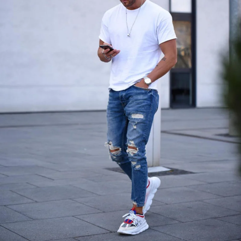Dark Blue Ripped Jeans