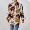 Gioiacombo&trade; Camicia a maniche lunghe stampata ampia da donna primaverile e autunnale