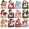 12Pcs DIY Pearl Diamond Painting Christmas Cards, 3D Greeting Card Craft Kits with Resin Pearls, Handmade Holiday Cards for Adults, Christmas Gifts & Decorations