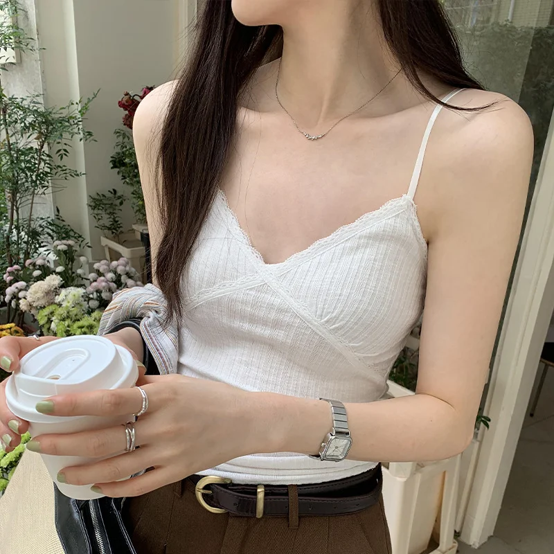 Ueong Spice Girls Purple Suspenders Vest Women's Summer 2024 New Anti-Walking V-Collar Slimming Blouse