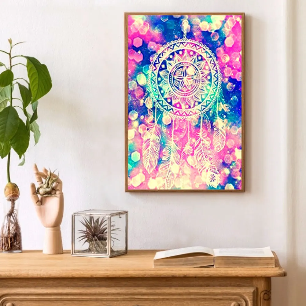 (DB7177) Diamond Painting 5D DIY Dreamcatcher Square Diamond Rhinestone Picture 20X30cm