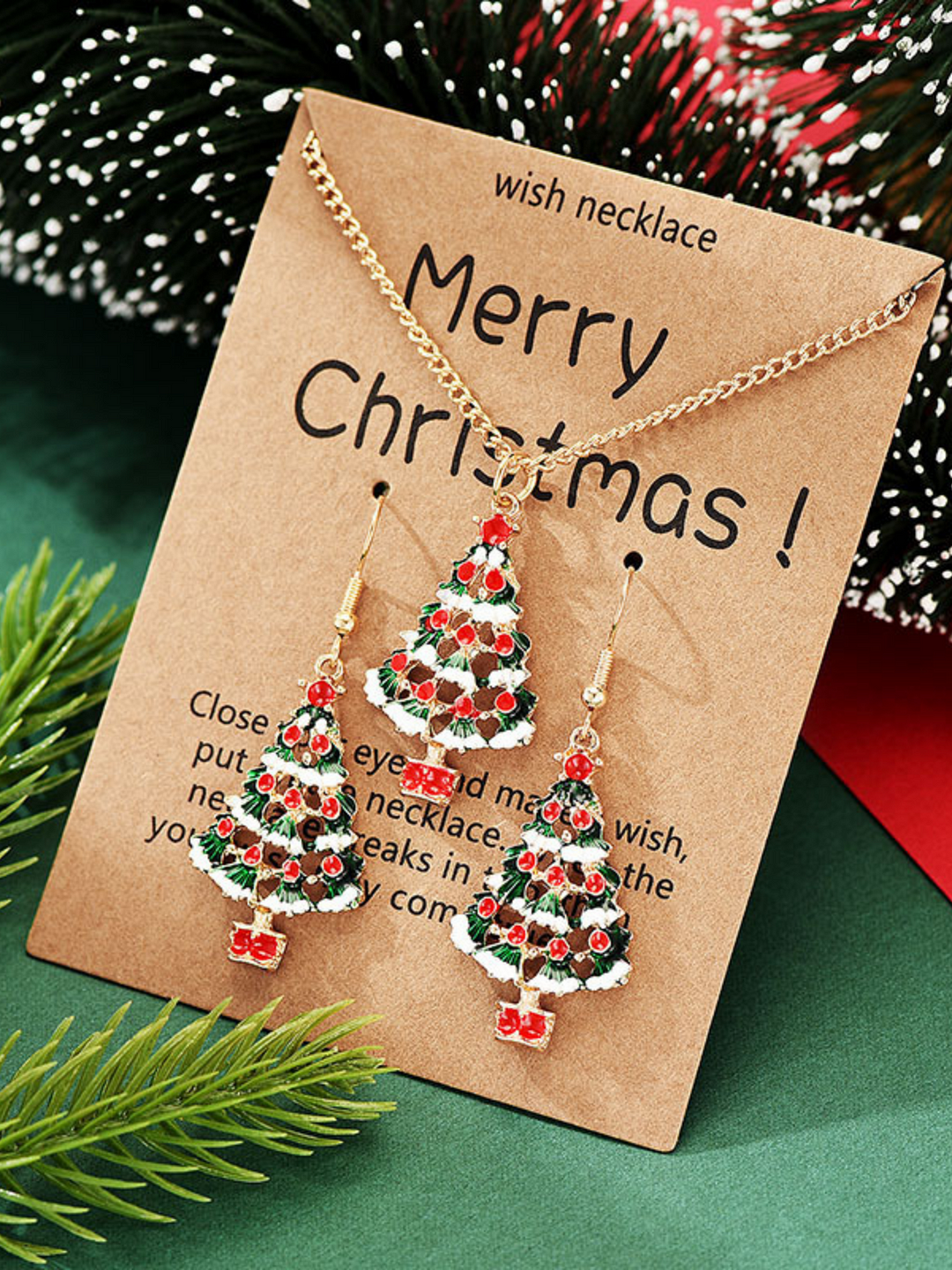 Christmas Gift Earrings Necklace Set