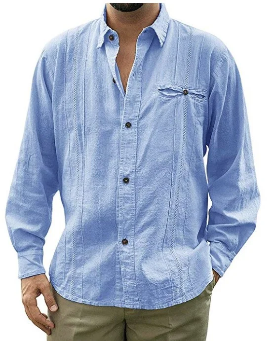 Men's cotton and linen loose casual T-shirt