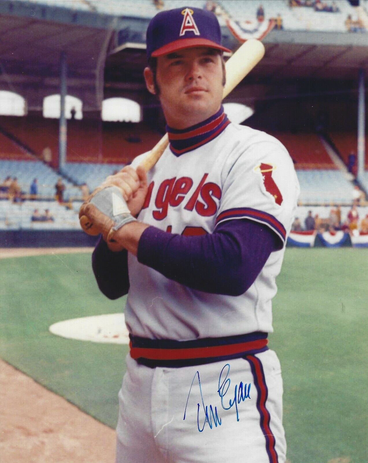 Autographed TOM EGAN 8x10 California Angels Photo Poster painting - COA