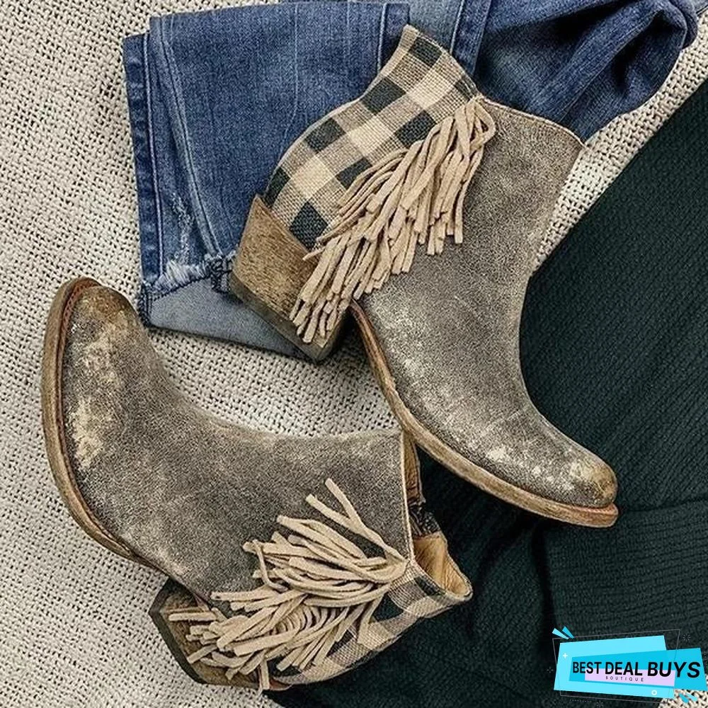 Tassel Slip-On Daily Boots Chic Boots