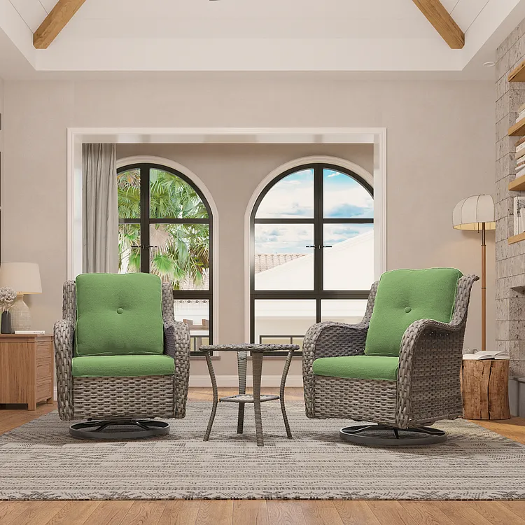 Outdoor Wicker Furniture Conversation Set, 3-Piece | JOYSIDE