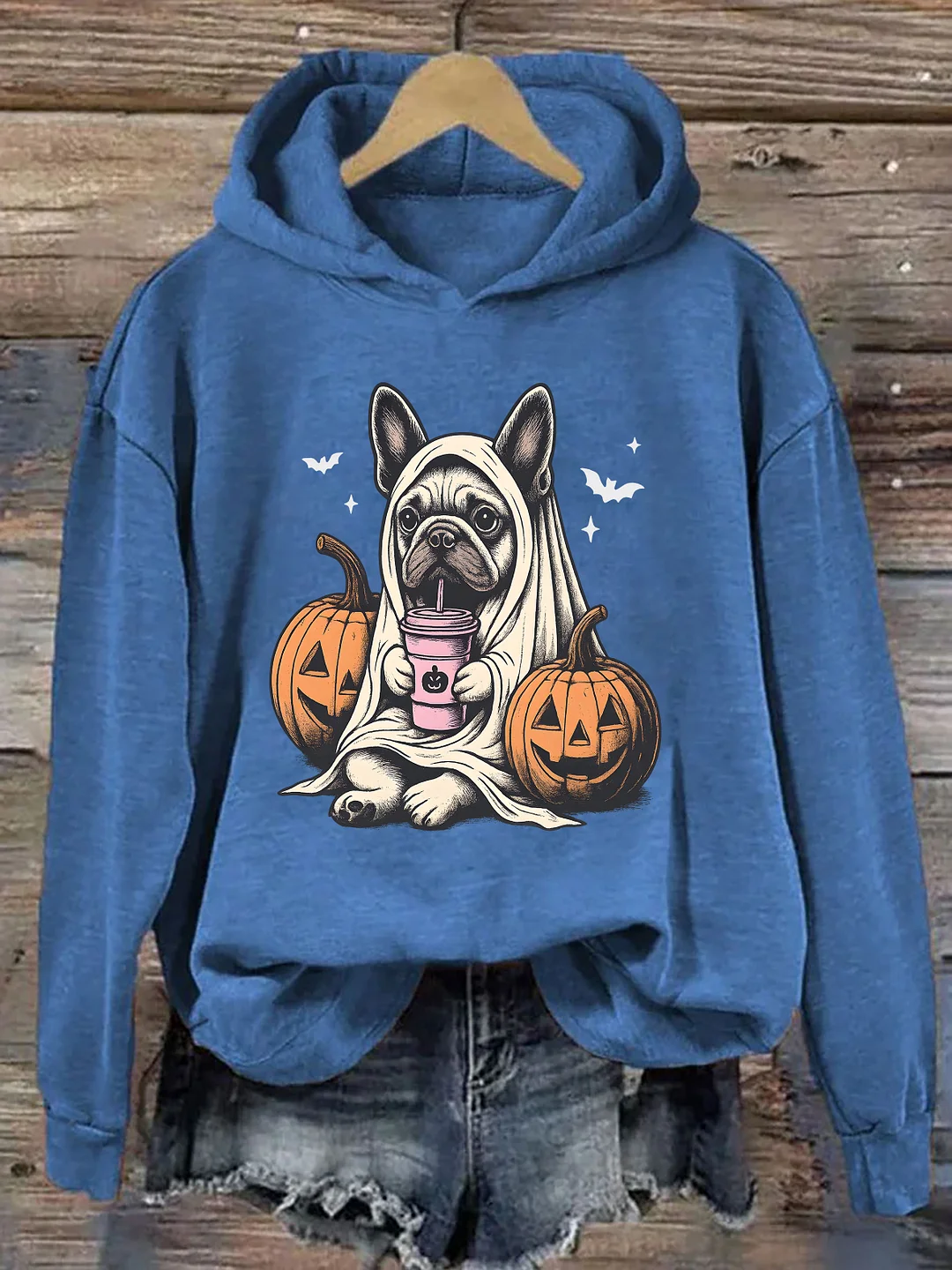 Halloween Shirt French Bulldog Ghost Hoodie