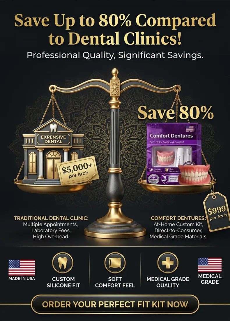 🔥Confident Smile Complete Denture Set. ✅ Medical Grade: BPA-free, made with high-molecular-weight memory material. ⏱️ In just seconds, you can wear them and enjoy healthy, beautiful teeth, savoring every bite.