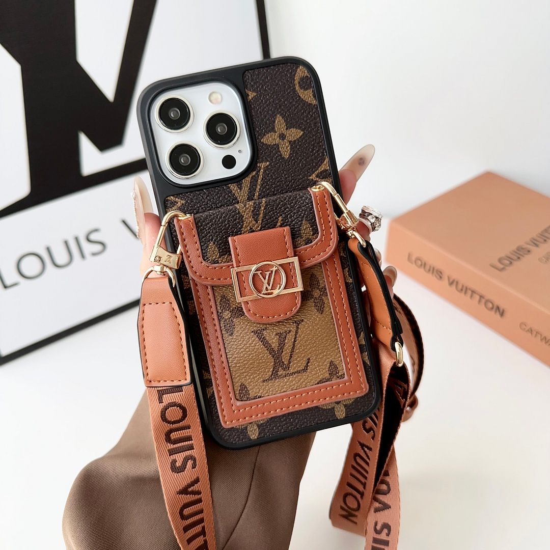 LV Dauphine Leather Monogram Crossbody Apple iPhone Case
