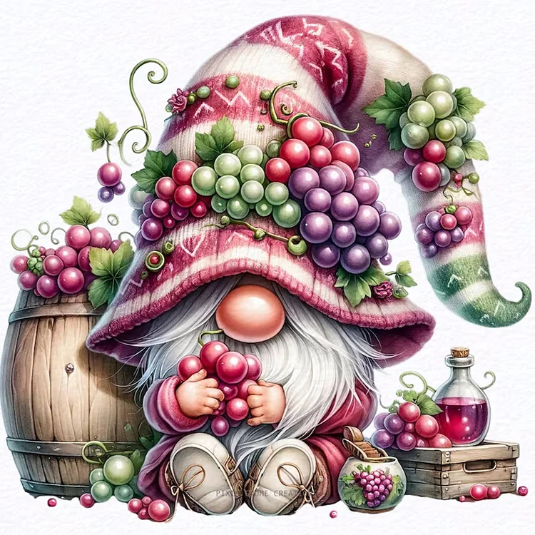 Full Round Diamond Painting - Fruit And Vegetable Gnomes 30*30CM