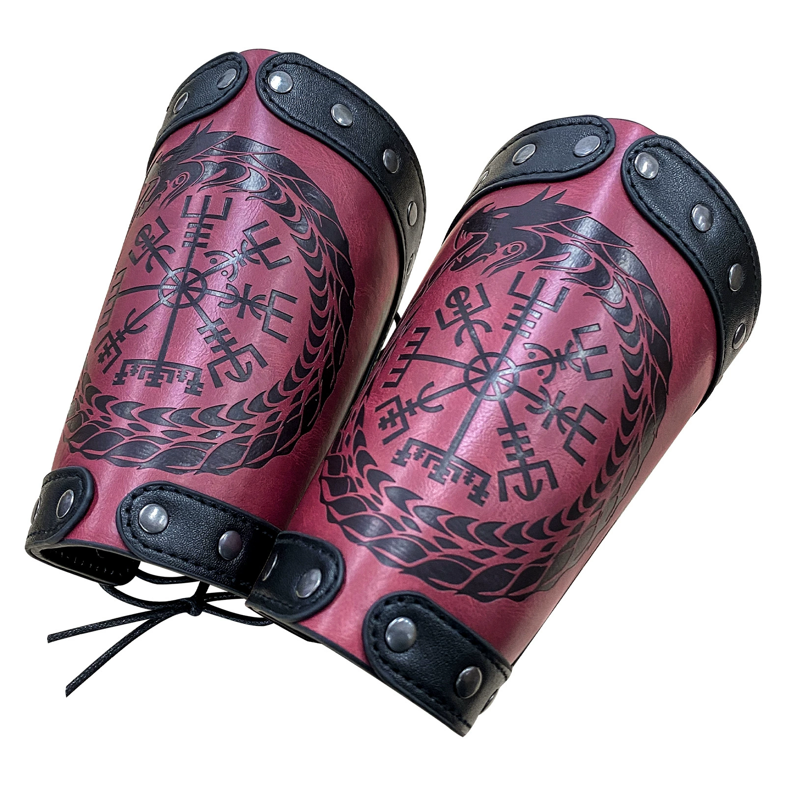 Nordic Style Viking Compass Thor's Hammer Embossed Wrist Guard