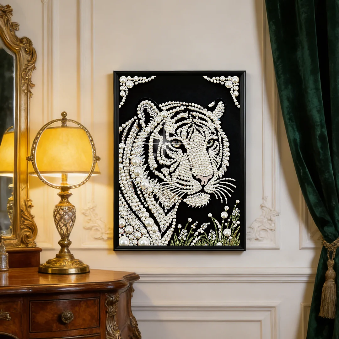 Tiger Special Shaped 5D DIY Partial Drill Diamond Painting Kit Home Art 30x40cm