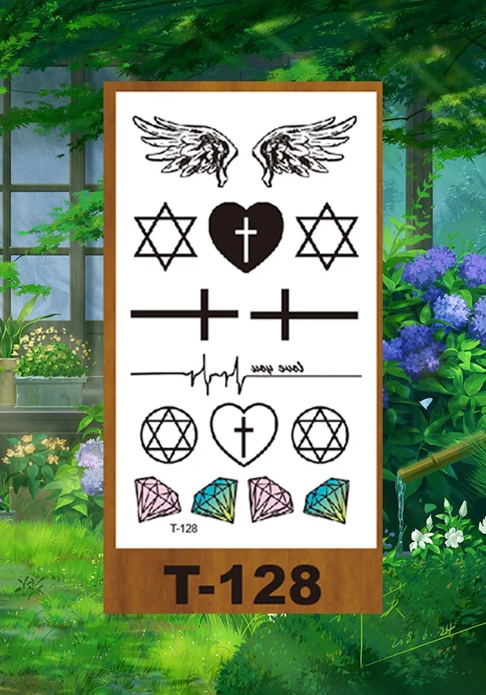 Drop Shipping Small Temporary Tattoo Sticker Plum Bird Geometric Figure Bow Moon Girl Kid Men Arm Abdomen Neck Ankles Art Tatoo