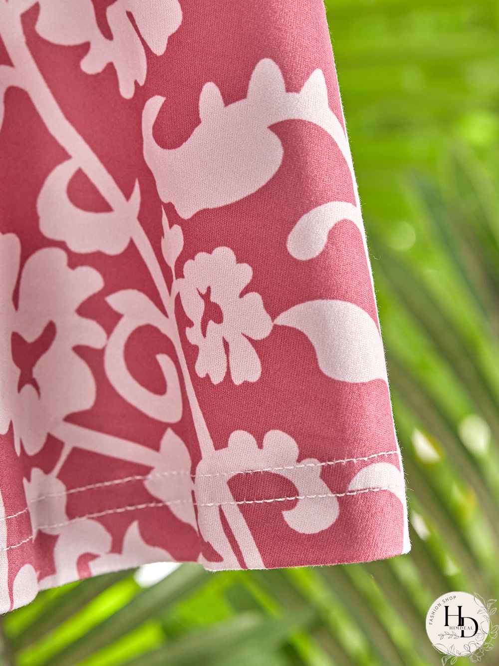 Paisley V Neck Short Sleeve Plus Size Casual Dress