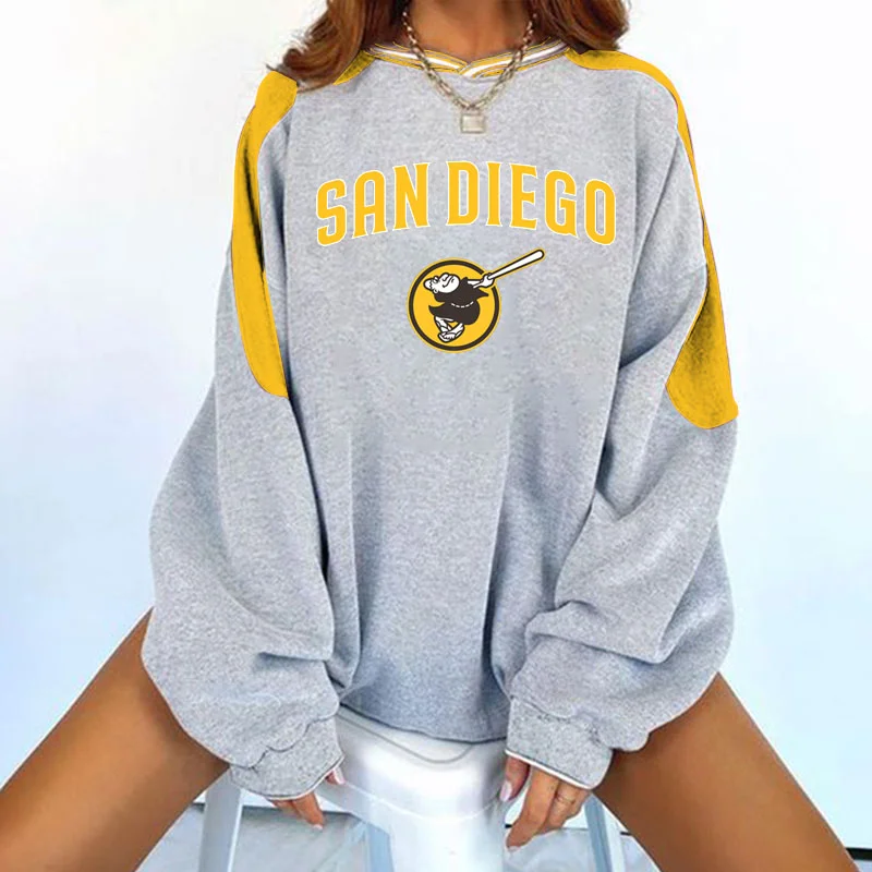 Women's Support San Diego Padres Baseball  Print Sweatshirt