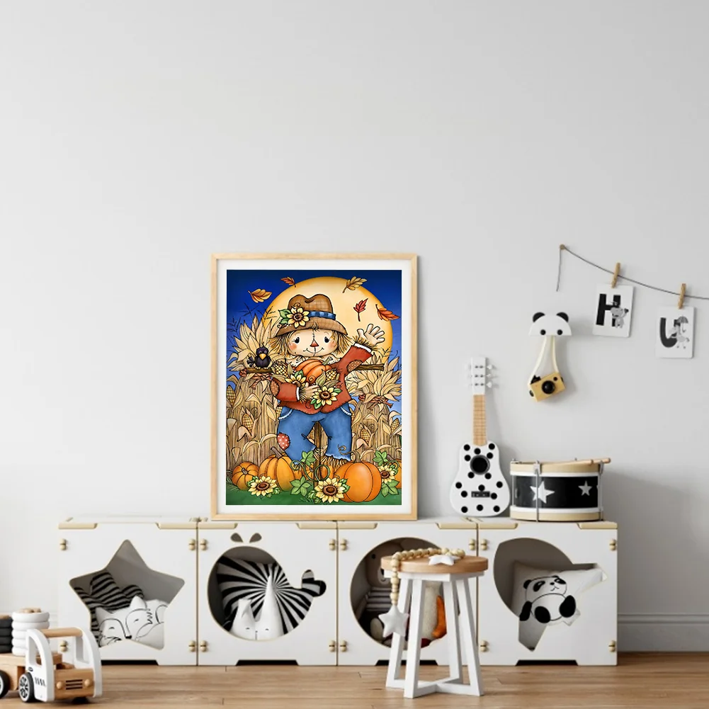 5D Diamond Painting DIY Halloween scarecrow Full Round Drill Rhinestone Kit