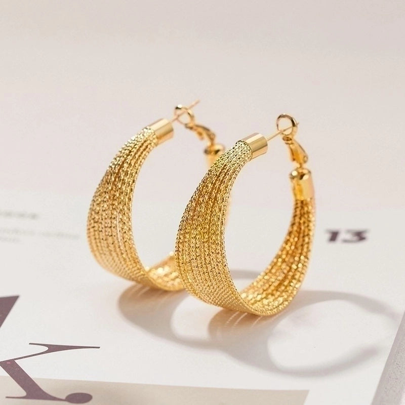1 Pair Vintage Style Circle Titanium Steel Plating 18k Gold Plated Hoop Earrings