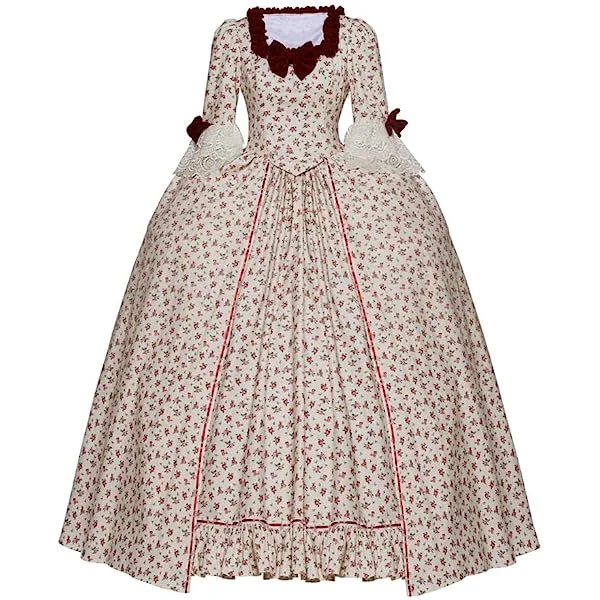 Women's Red Queen Marie Antoinette Rococo Ball Gown Gothic Victorian Dress Costume