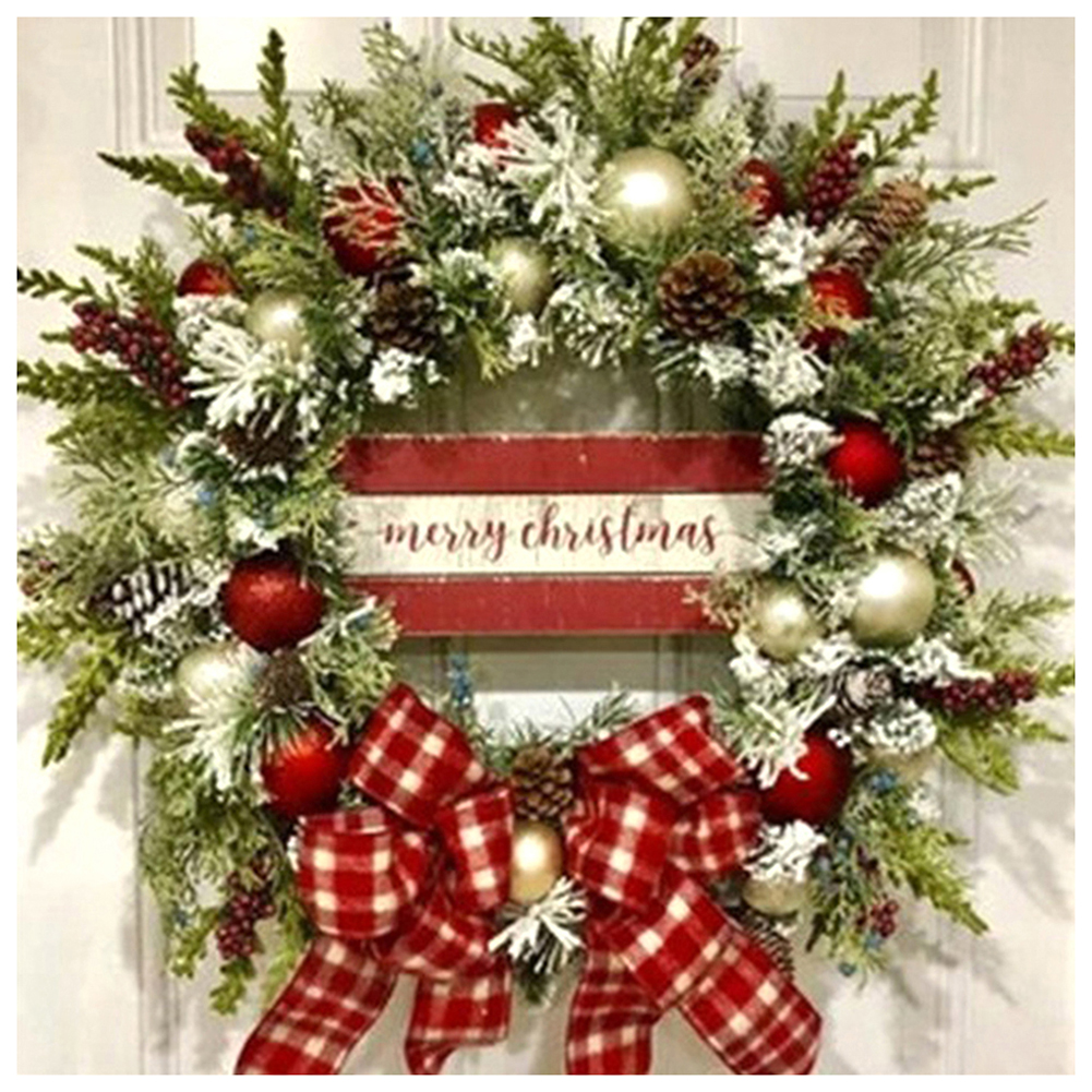 

Christmas Wreath - Round Drill Diamond Painting - 40*40CM, Round diamond 40*40cm, 501 Original