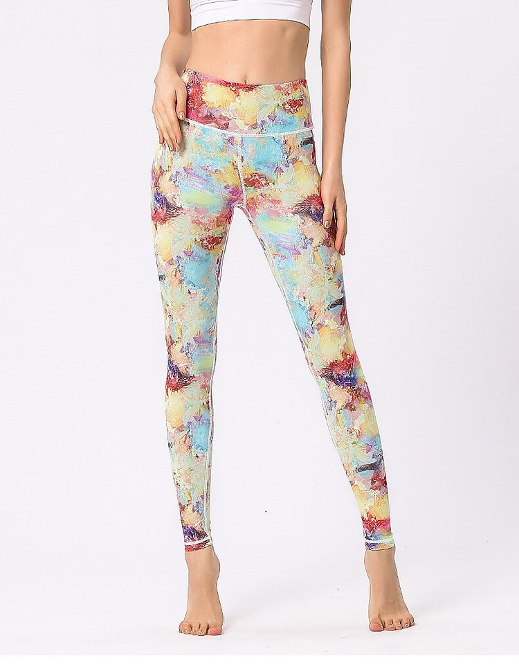 Women's High Waist Floral Printed Yoga Leggings