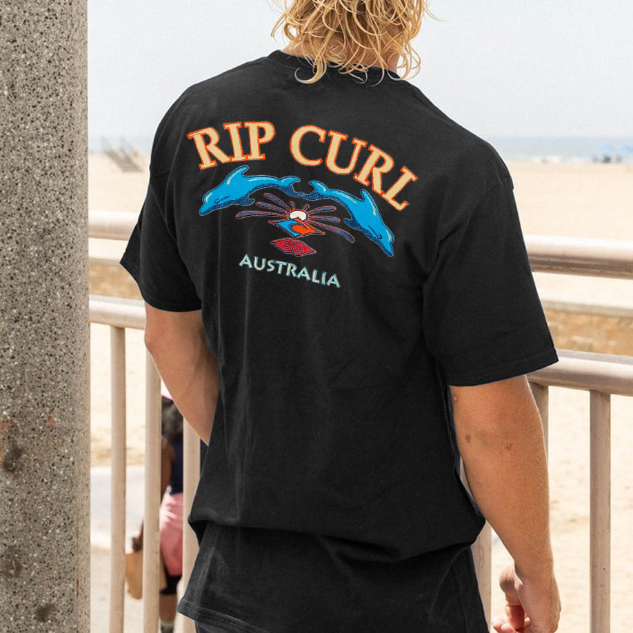 Unisex Vintage 90s Rip Curl Surf Beach Short Sleeve T-Shirt / [blueesa] /
