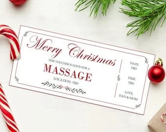 Pornhint Christmas Massage Gift Voucher  - INSTANT DOWNLOAD - EDITABLE Text - Printable, Massage Gifts, Couples Massage, Last Minute Gift idea, Spa