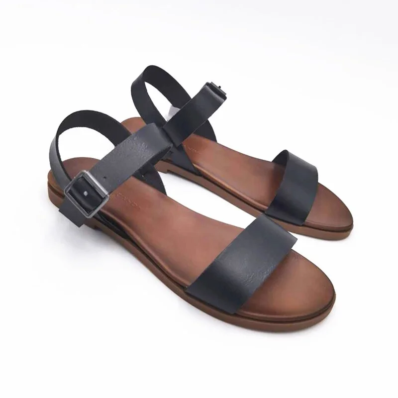 Qengg Trend New Women Shoes Simple Buckle Open Toe Fashion Casual Roman Ladies Sandals Soft Comfortable Beach Shoe PLus Size