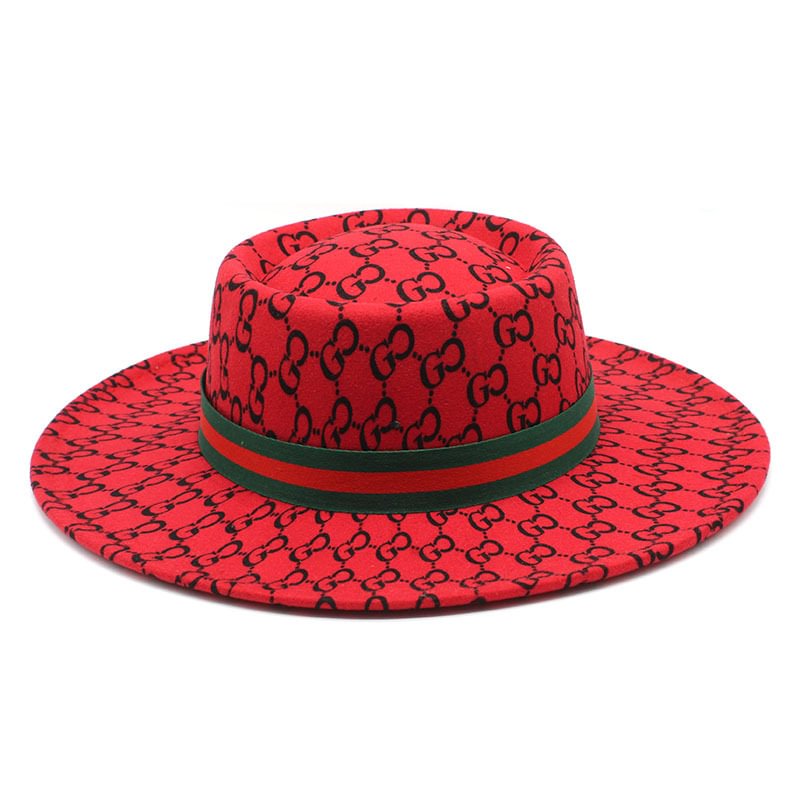 Clarence Reversible Colorblock Wool Jazz Hat-Red