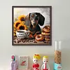 Sunflower Coffee Dachshund-11CT Stamped Cross Stitch 40*40cm/15.75*15.75in