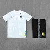 2025 Brazil Pre-Match Training White Shirt+Shorts 1:1 Thai Quality