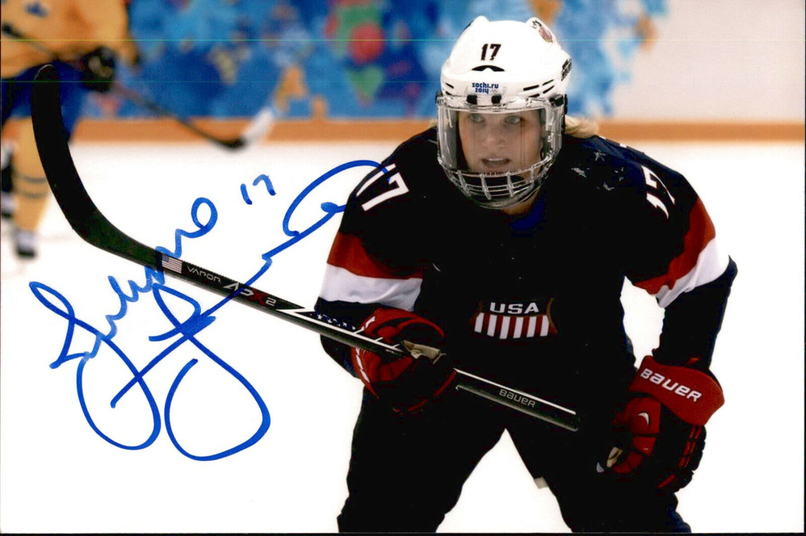 Jocelyne Lamoureux SIGNED 4x6 Photo Poster painting WOMEN'S HOCKEY / USA GOLD MEDAL OLYMPICS #5