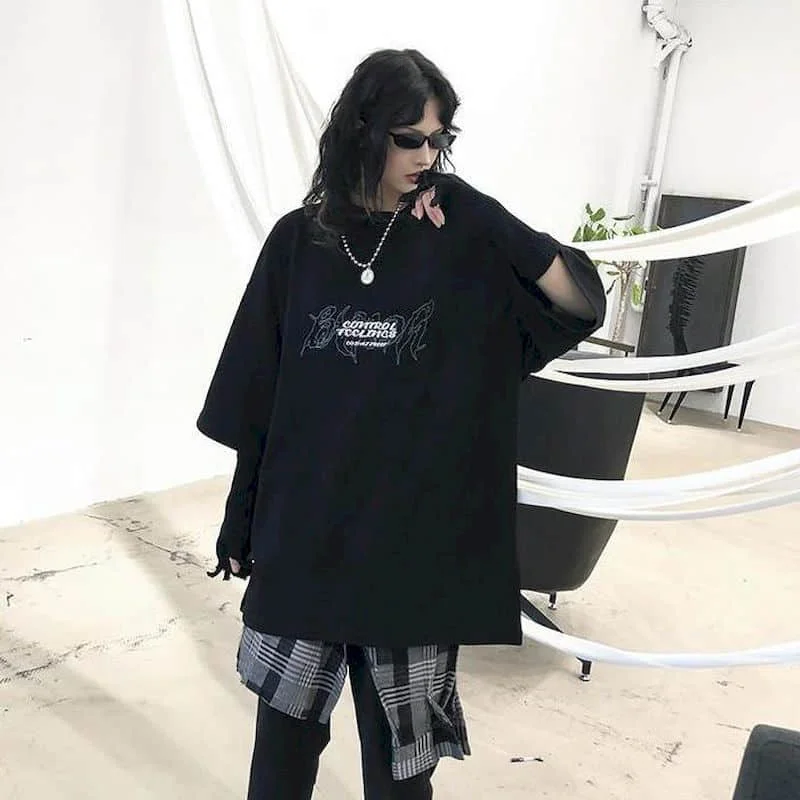 women t shirt male female clothes 2020 dark graffiti rose T-shirt loose funeral print short-sleeved couple summer tops korean