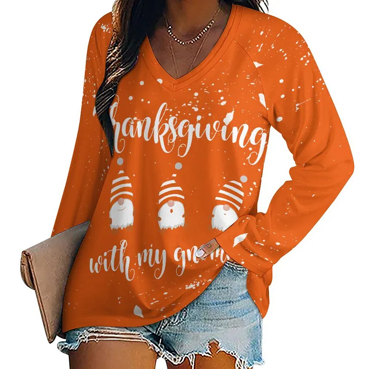 Personalized Design Women's  Long Sleeve Loose Tee Christmas