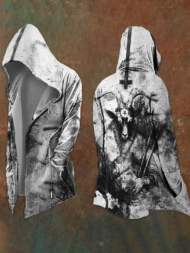 Comstylish Dark Goat Art Casual Hooded Jacket