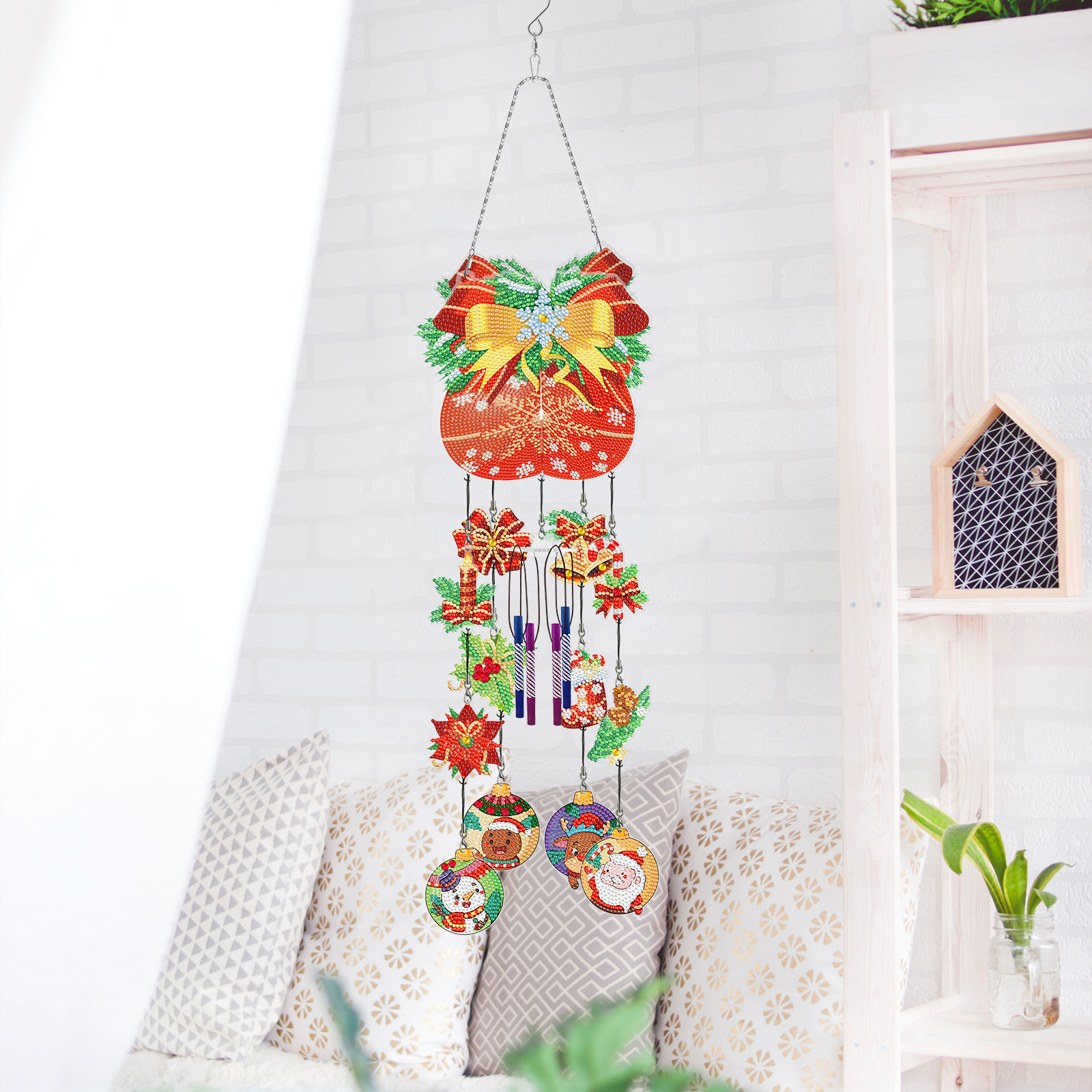 New DIY Christmas Wind Chime 3D 3D Pendant Diamond Dot Diamond Painting Cross border Innovation Diamond Paste Painting