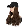 Perruque casquette de baseball 2 en 1 aux cheveux boucl&eacute;s