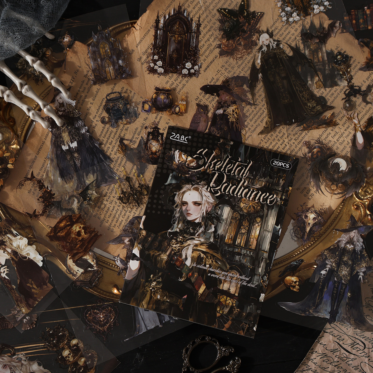 PET 스티커북 - 다크 나이트 찬가 시리즈 빈티지 고딕 캐릭터 플라워