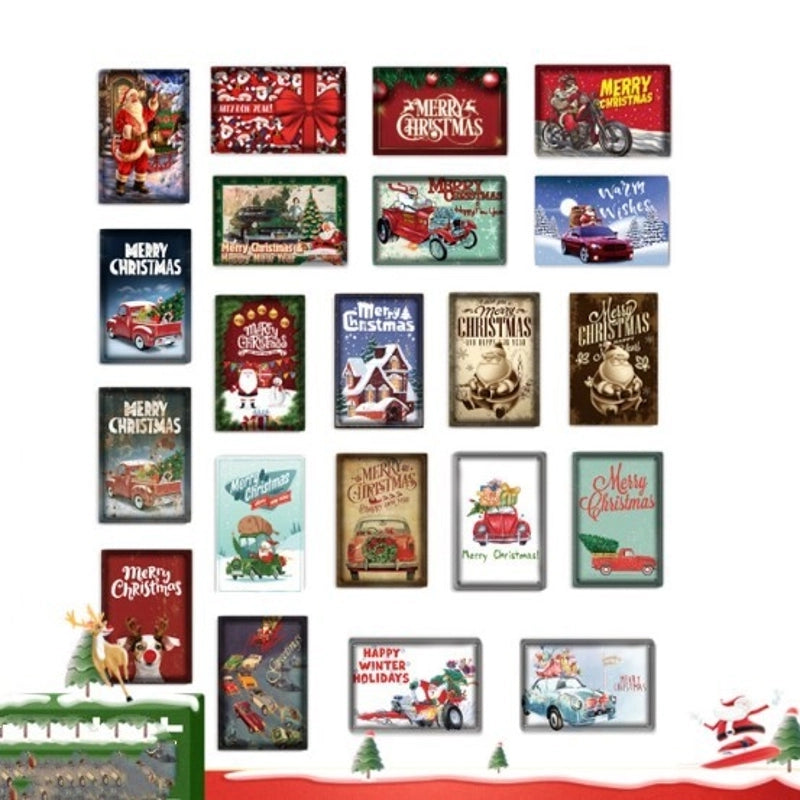 Christmas Cute Christmas Tree Santa Claus Letter Iron Holiday Party Festival Hanging Ornaments