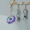 (US Local)6PCS  Colored Flowers DIY Diamond Painting Keychain Diamond Art Kits
