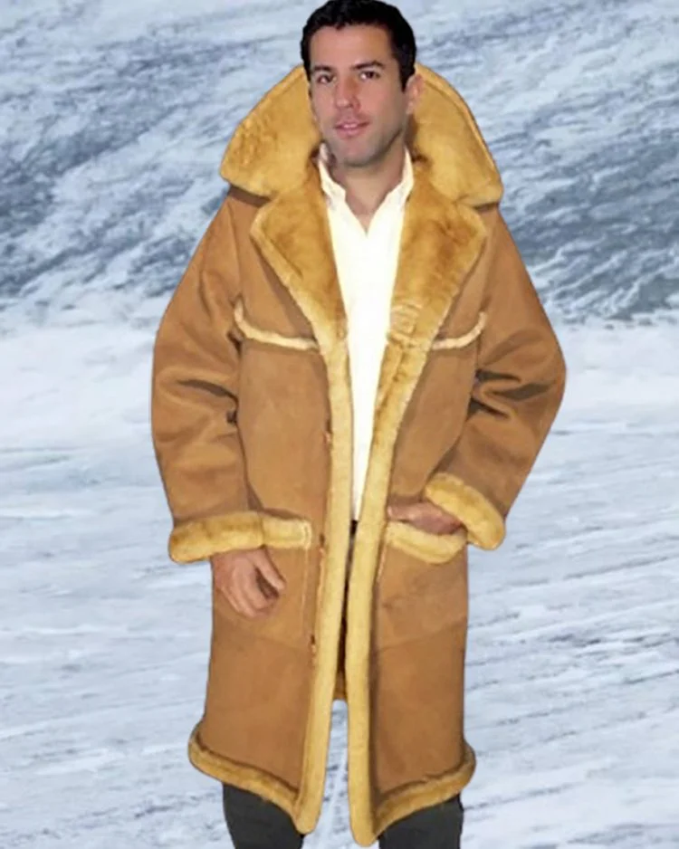 Men's Mid-Length Fur Warm Coat VangoghDress