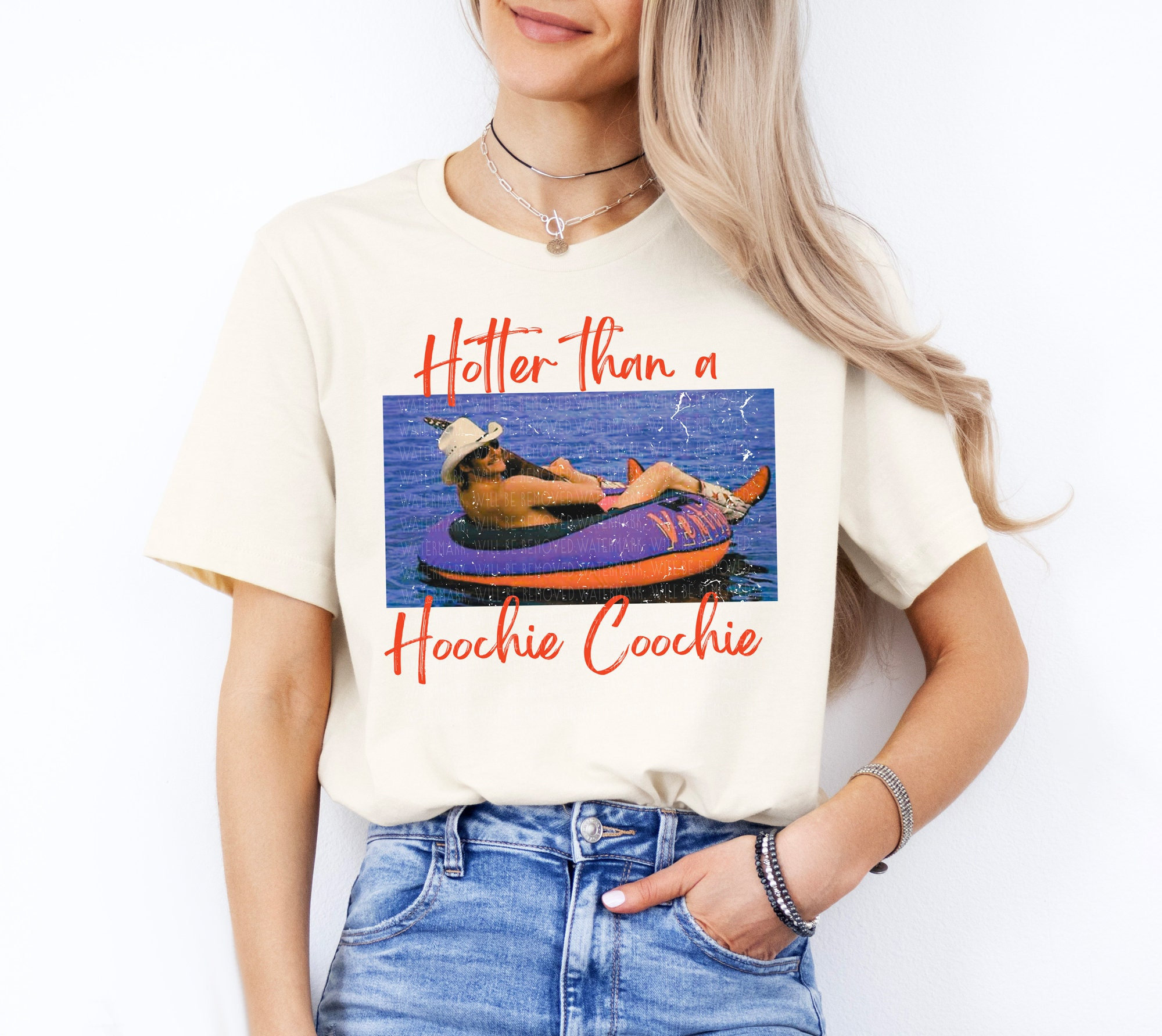 Loveyoufancy Hotter Than A Hoochie Coochie Shirt Funny Meme Shirt Summer Vacation Shirts 90s Country Music Trendy Gifts For Her Funny Gift Music Lover