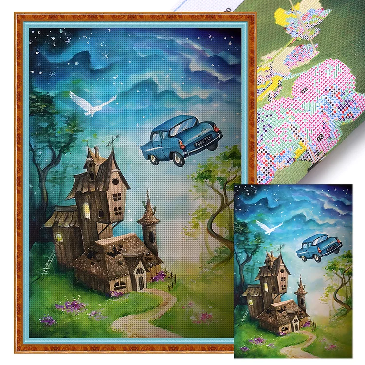 【Huacan Brand】Harry Potter Fairy House 11CT Stamped Cross Stitch 50*70CM