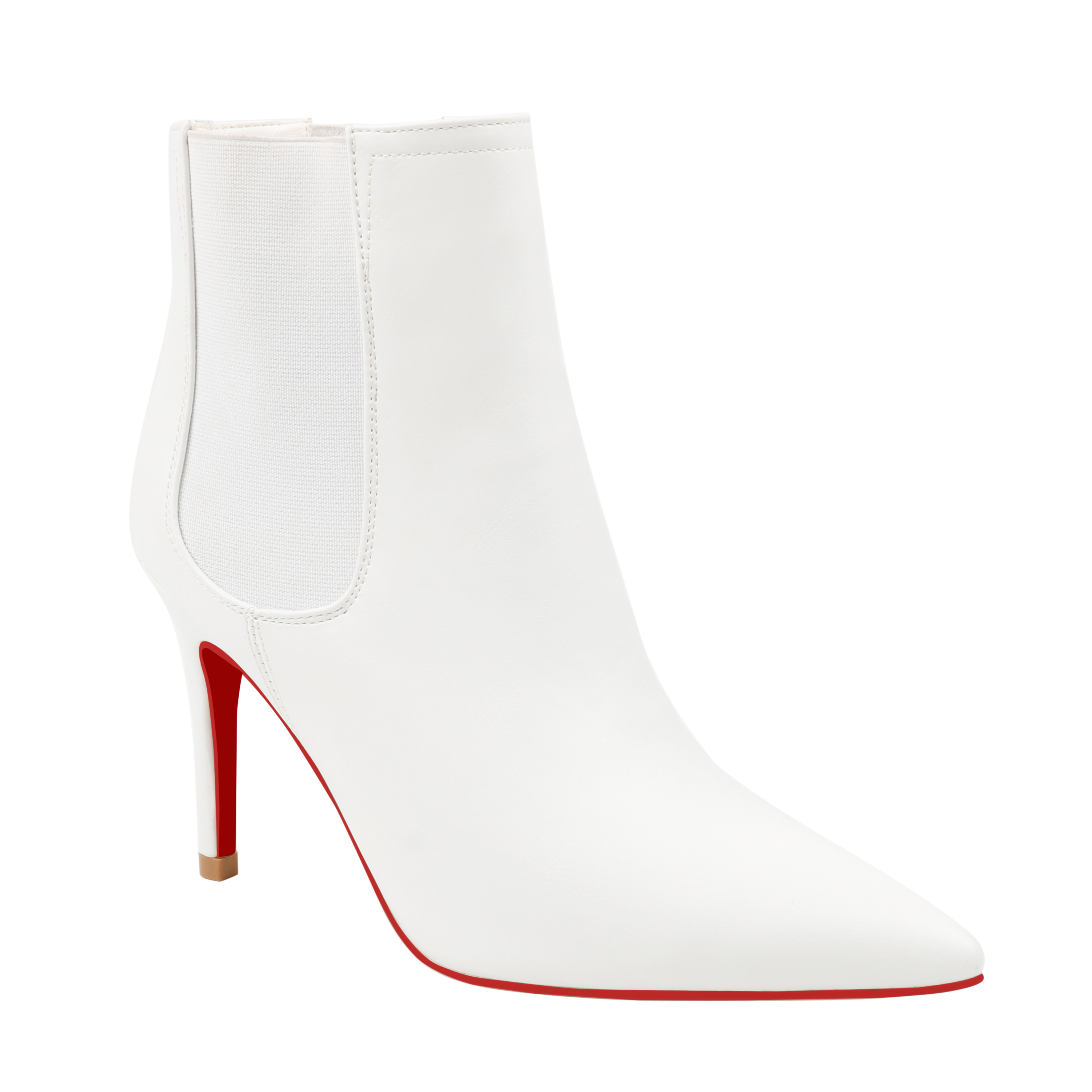 90mm Women's Stiletto Middle Heel Pointed Toe Red Bottom Ankle Boots Matte Shoes-MERUMOTE